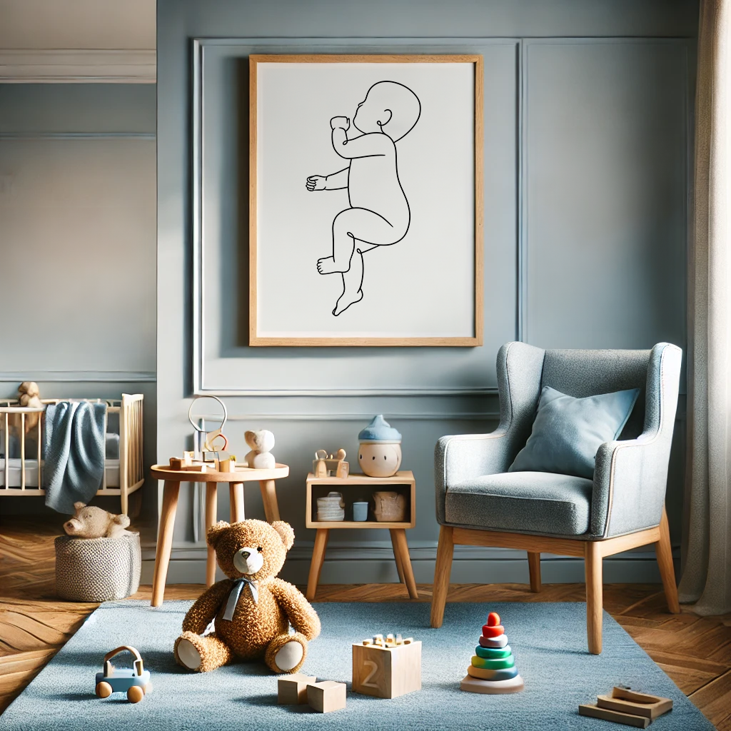 Poster 1:1 Schaaltekening van Baby Jongetje