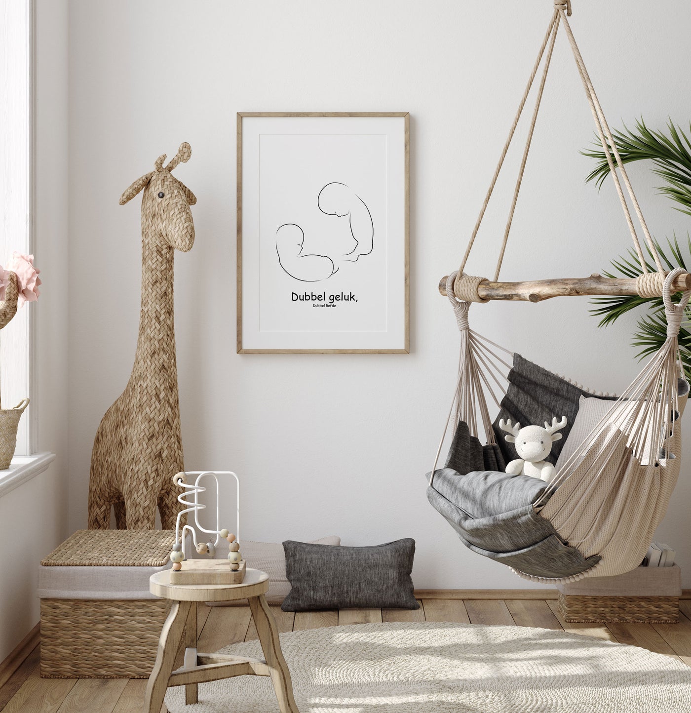 Handgetekende Posters van Echo's & Babyfoto's Lijntekening