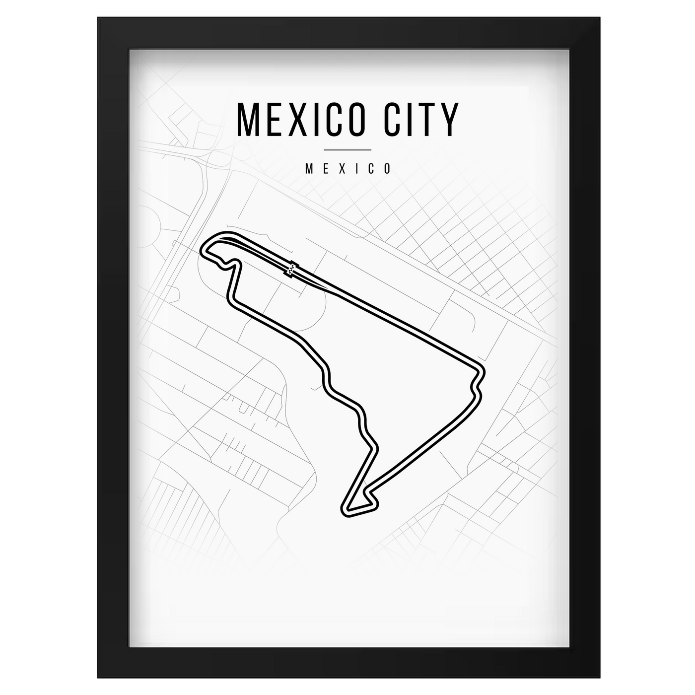 Poster van Circuit Mexico City in zwart lijstje