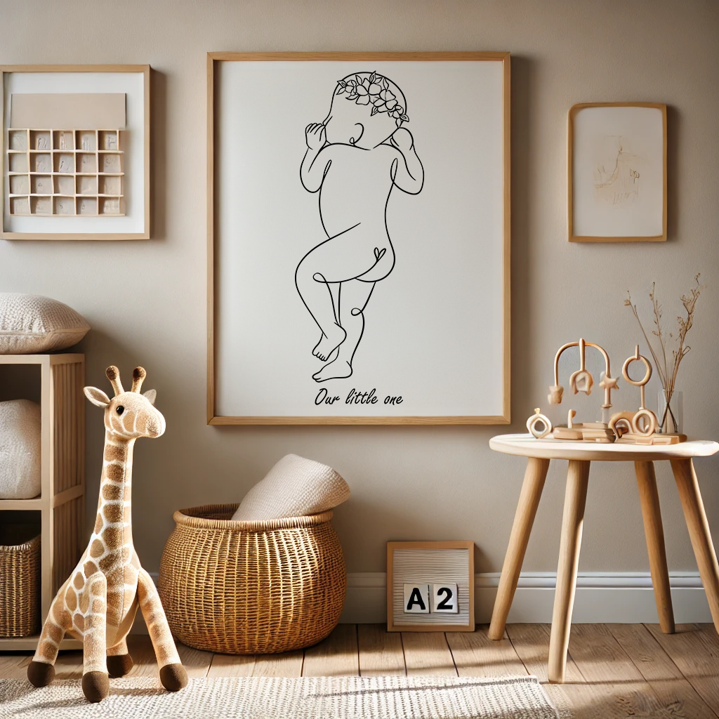 Poster 1:1 Schaaltekening van Baby