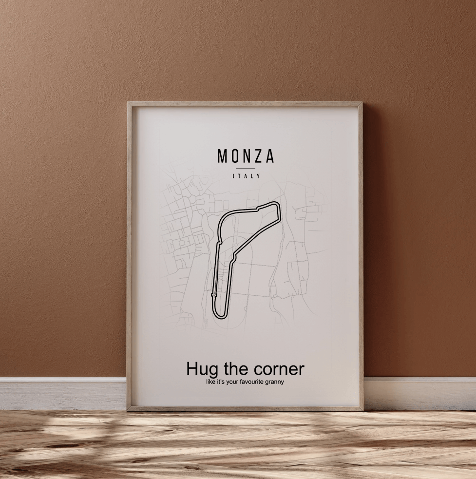 Circuit Monza poster met tekst.