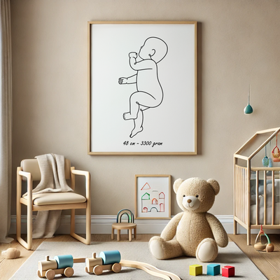 Poster 1:1 Schaaltekening van Baby