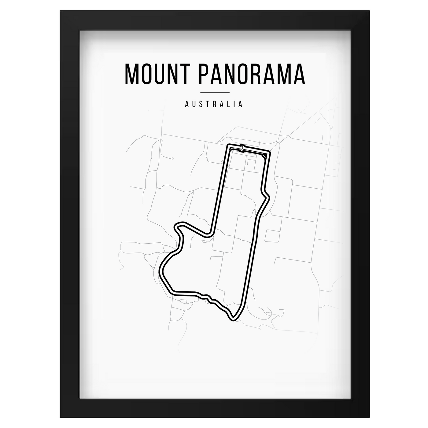 Poster van Circuit Mount Panorama in zwarte lijst