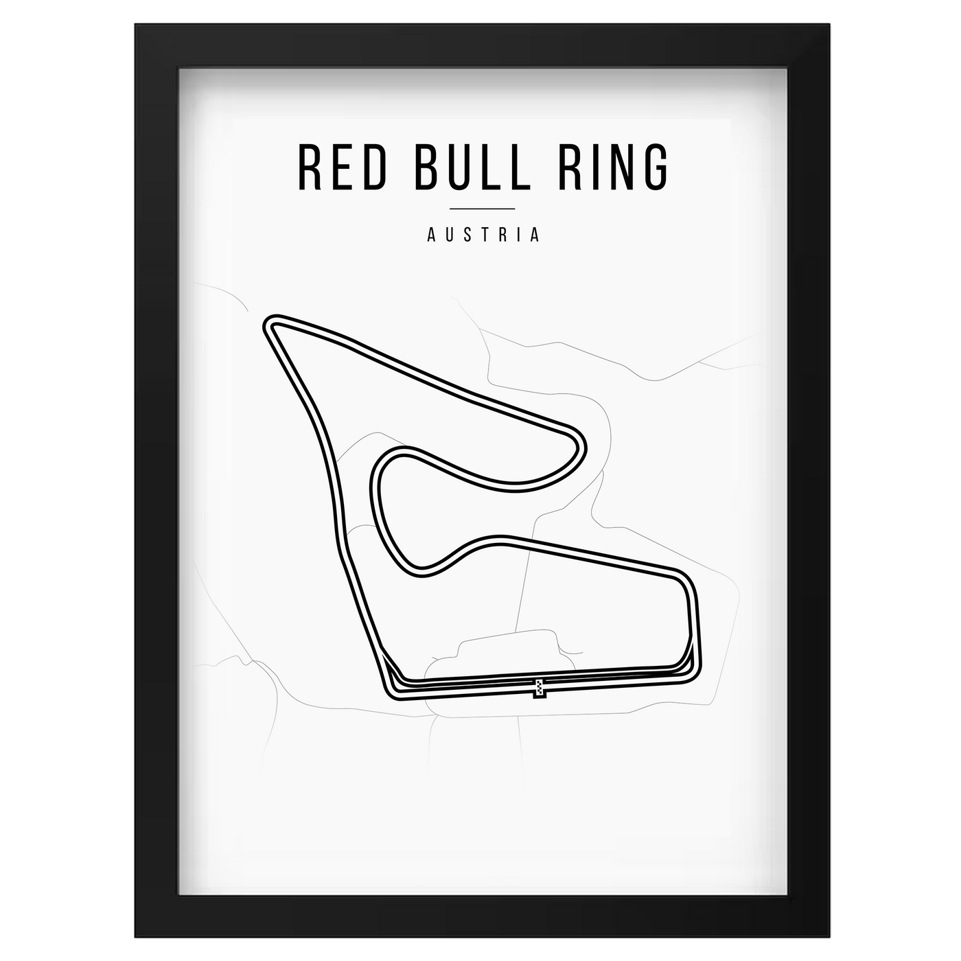 Red Bull Ring poster met lijntekening van Circuit